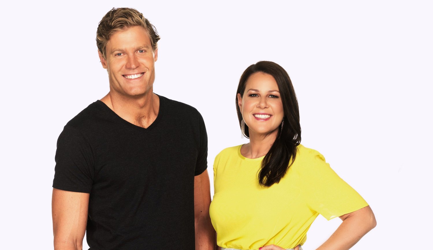 Hosts Chris Brown and Julia Morris.  Source: Network 10